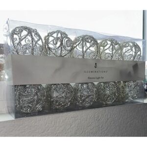NWT Illumunations electric light set string plug beaded glitter sparkle NEW Glam